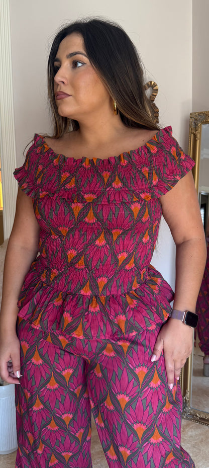 Conjunto Petunia Peplum Rosa