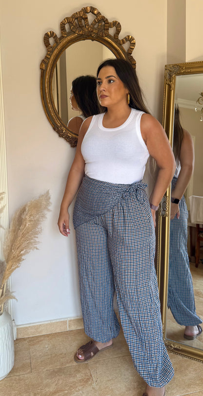 Pantalón Bombacho Vichy Pañuelo