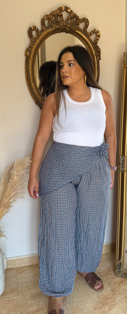 Pantalón Bombacho Vichy Pañuelo