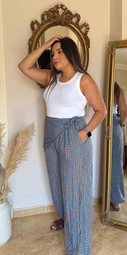 Pantalón Bombacho Vichy Pañuelo