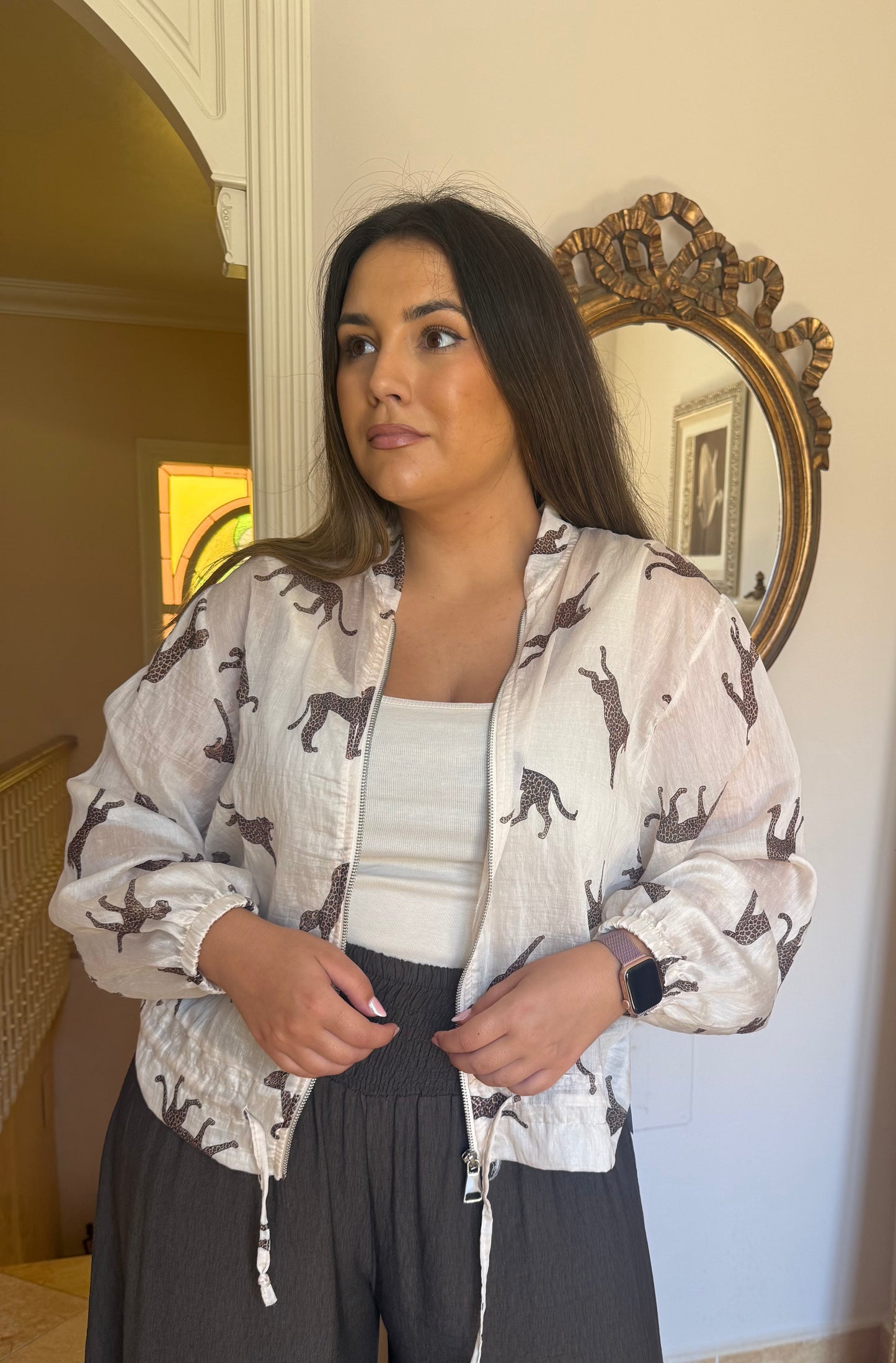 Bomber Animal Print Beige