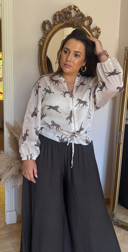 Bomber Animal Print Beige