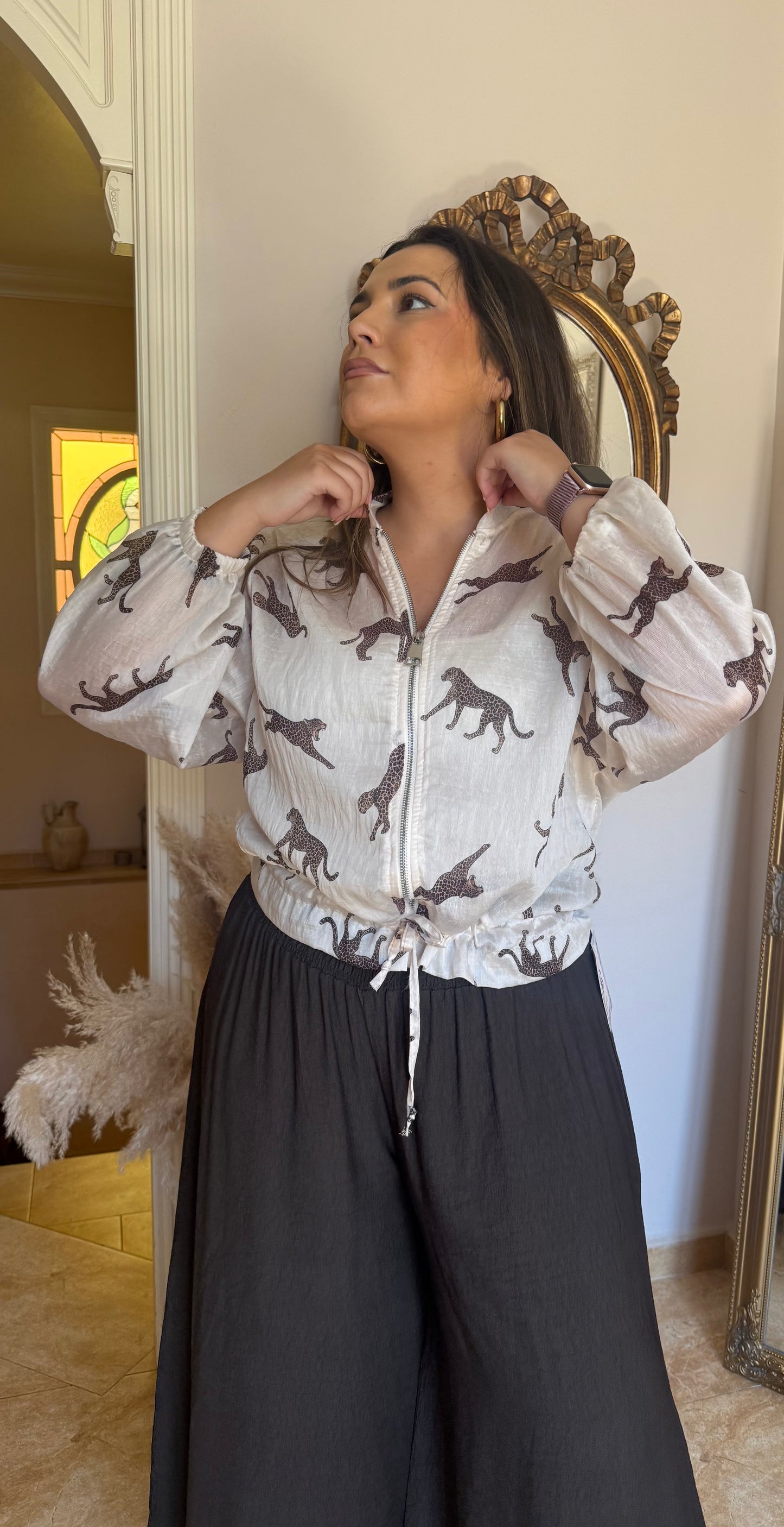 Bomber Animal Print Beige