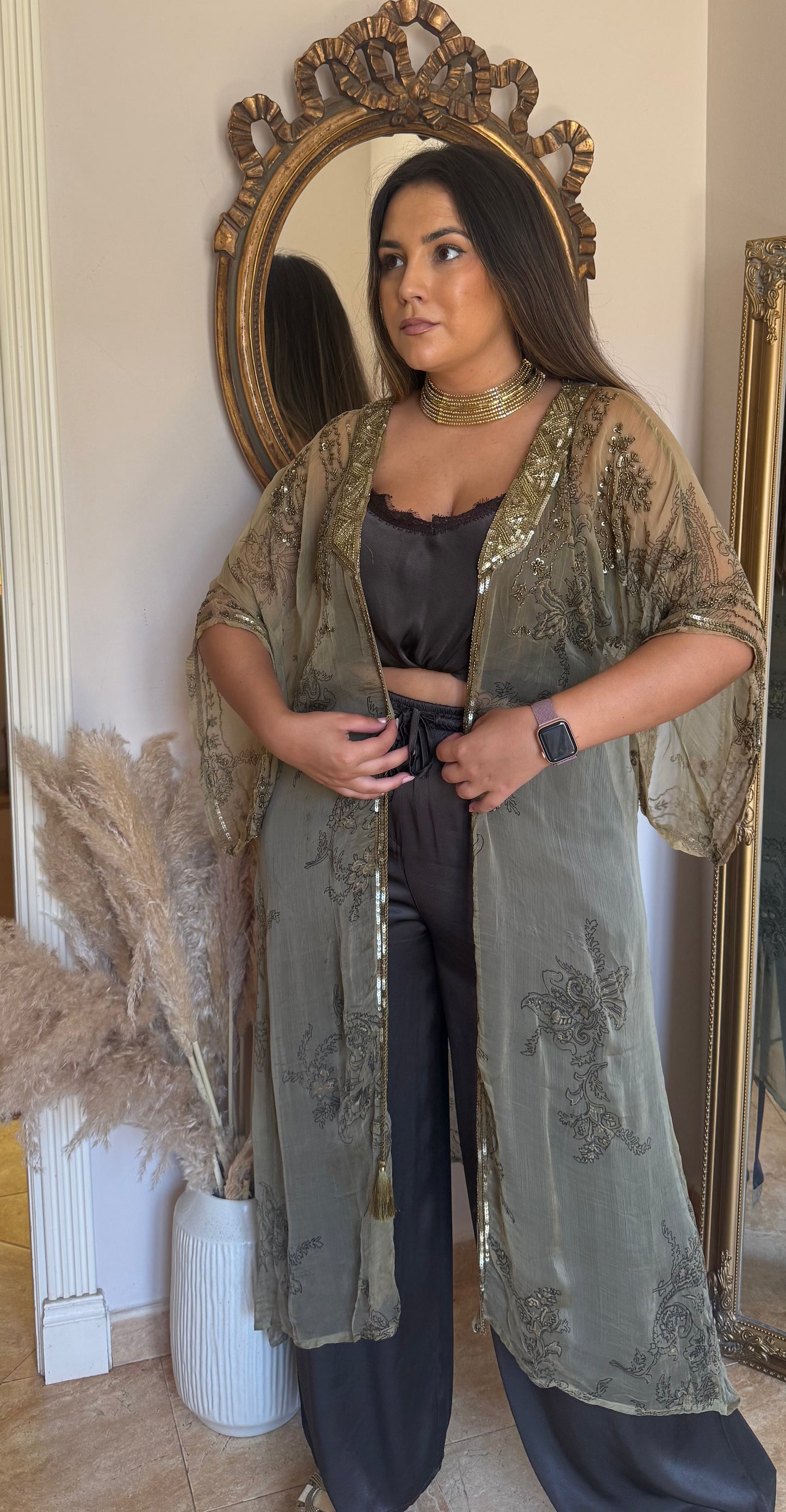 Kimono Esmeralda Lentejuelas