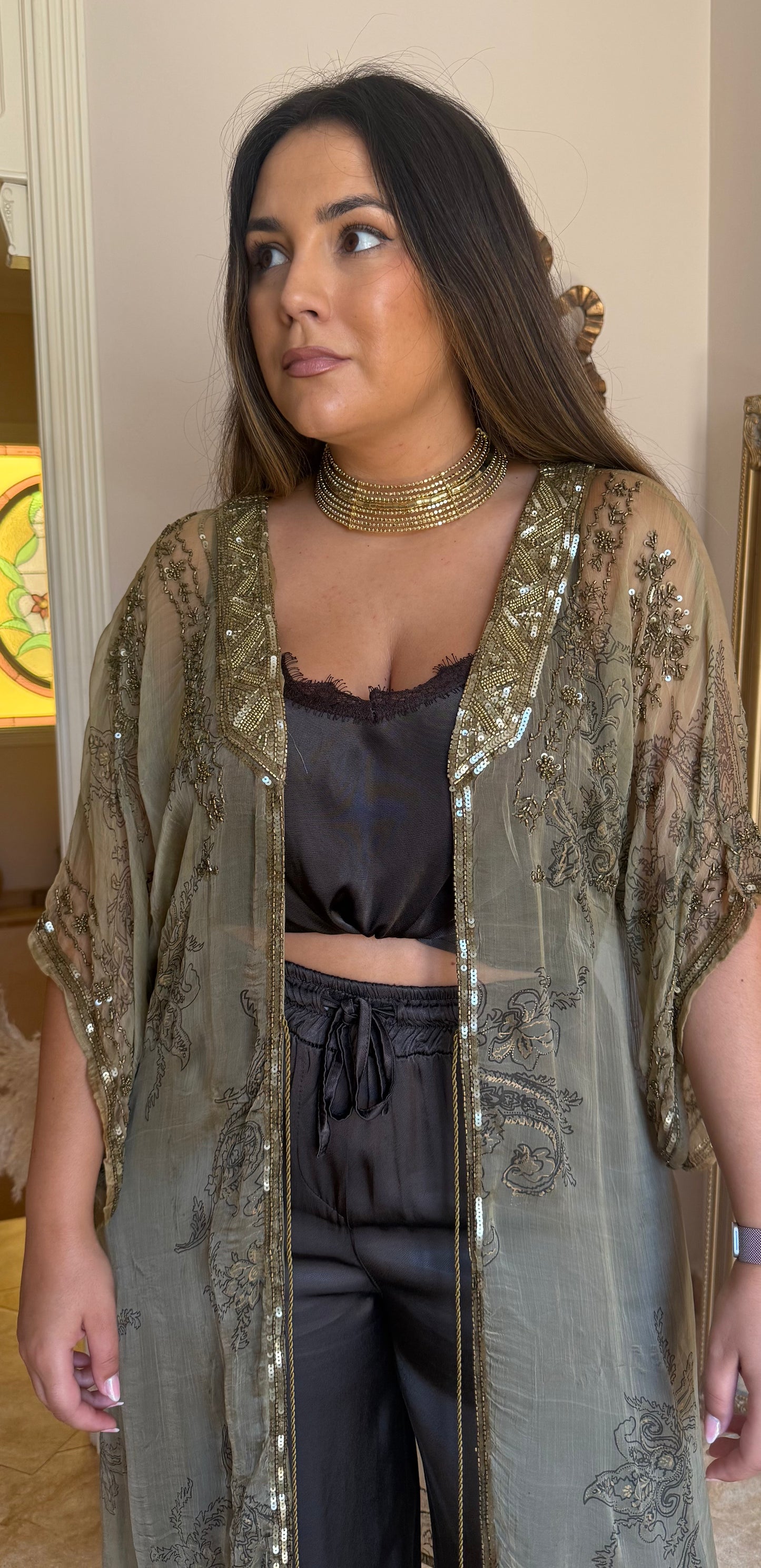 Kimono Esmeralda Lentejuelas