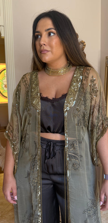 Kimono Esmeralda Lentejuelas