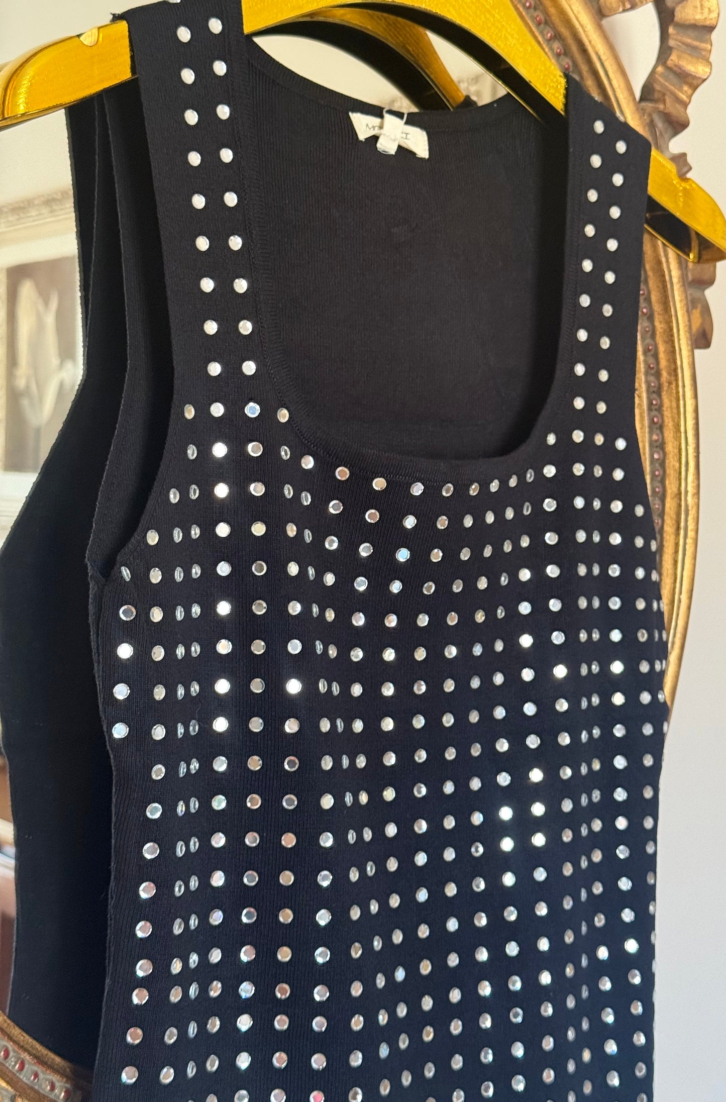 Top Punto Strass Negro
