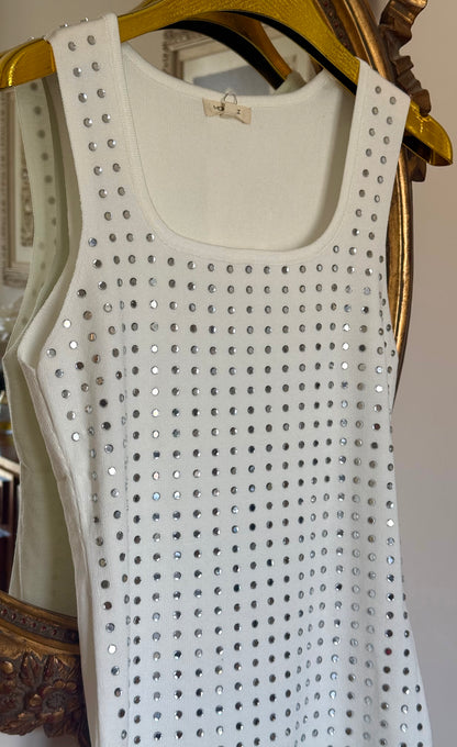 Top Punto Strass Blanco