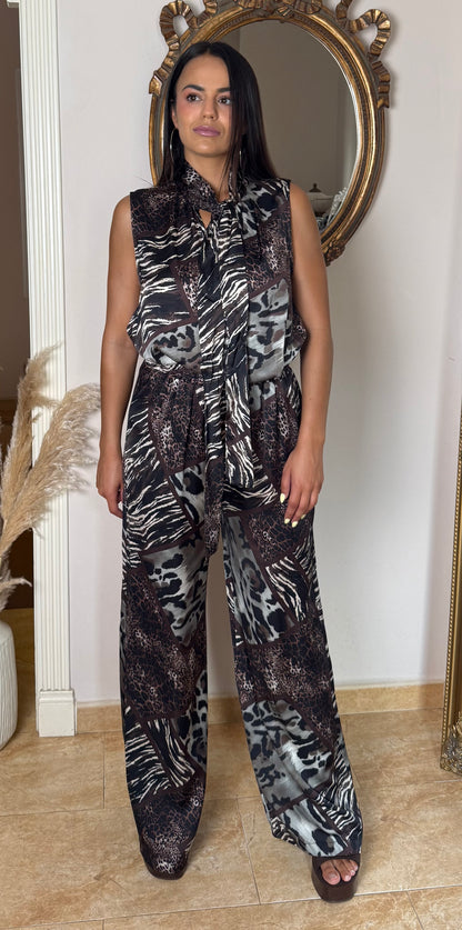 Pantalón Animal Print Satinado