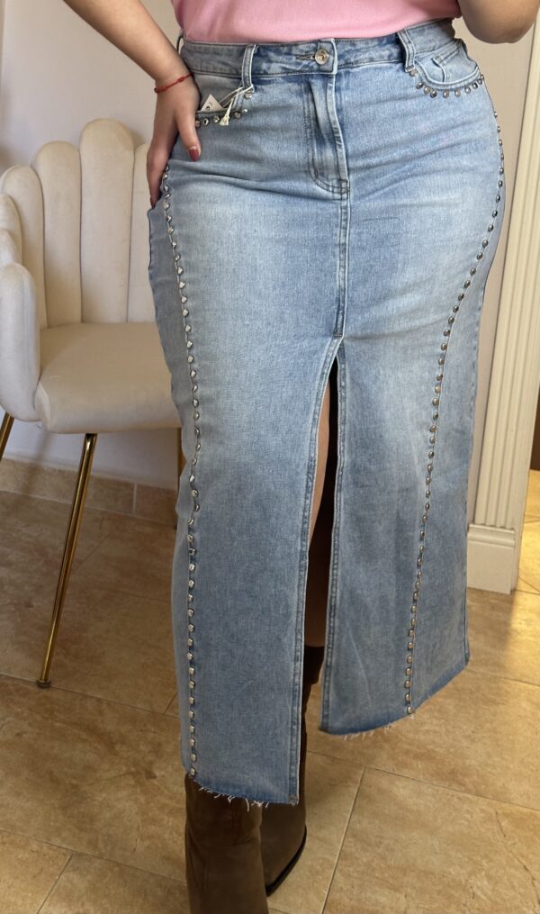Falda Denim tachuelas - Imagen 3