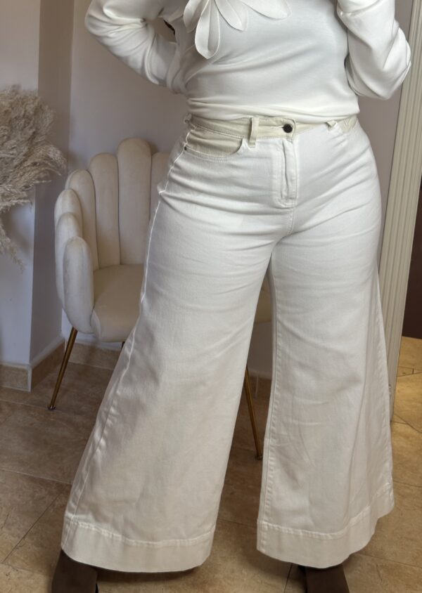 Pantalón Palazzo Beige Combinado - Imagen 5