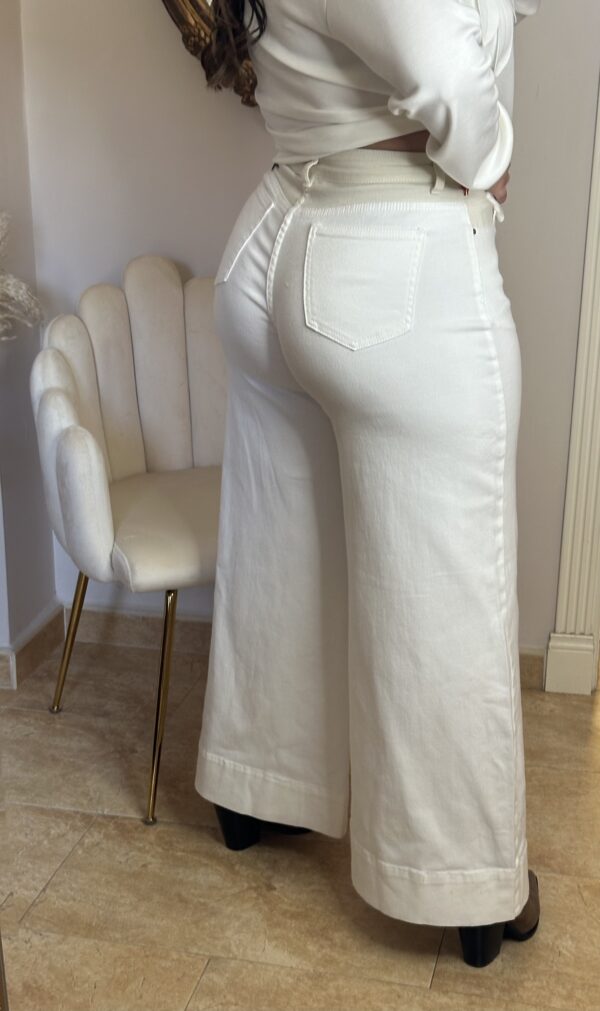 Pantalón Palazzo Beige Combinado - Imagen 4