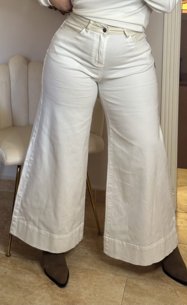 Pantalón Palazzo Beige Combinado