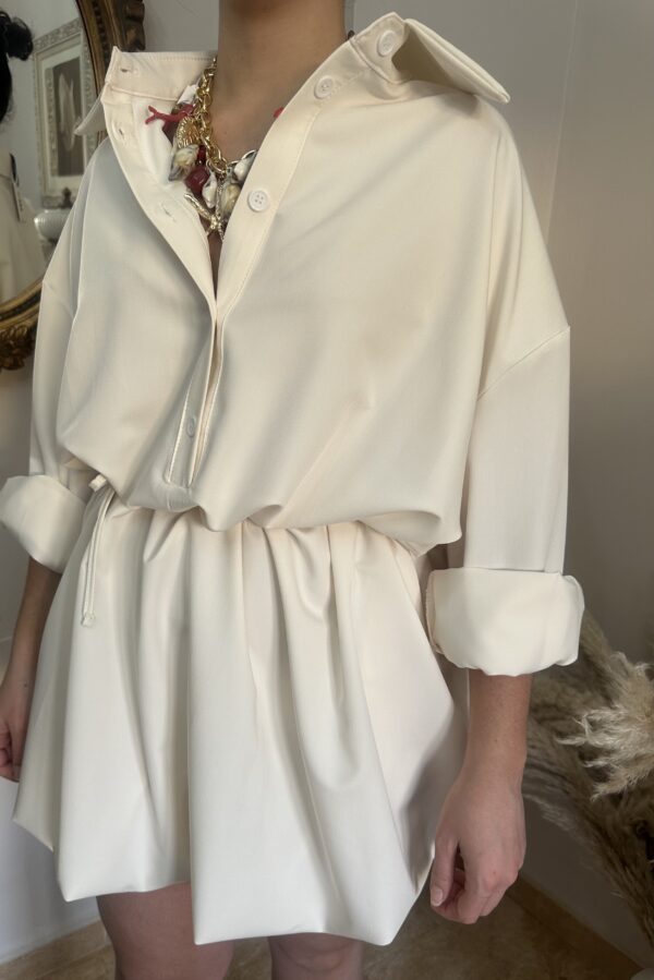Vestido Globo Lumina Beige - Imagen 3