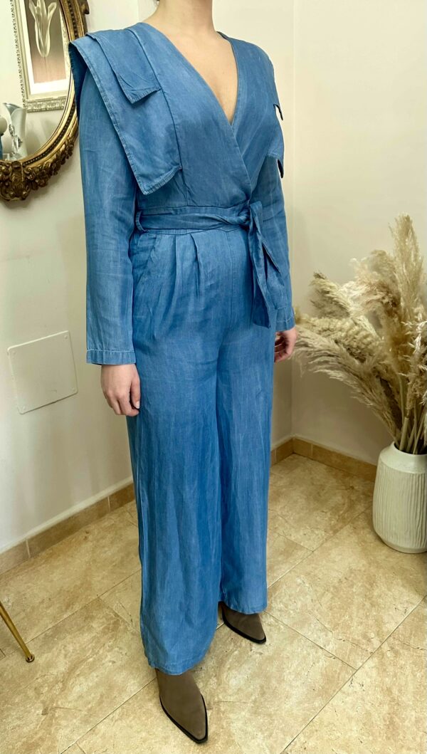 Mono Denim Azul Detalle Hombros - Imagen 2