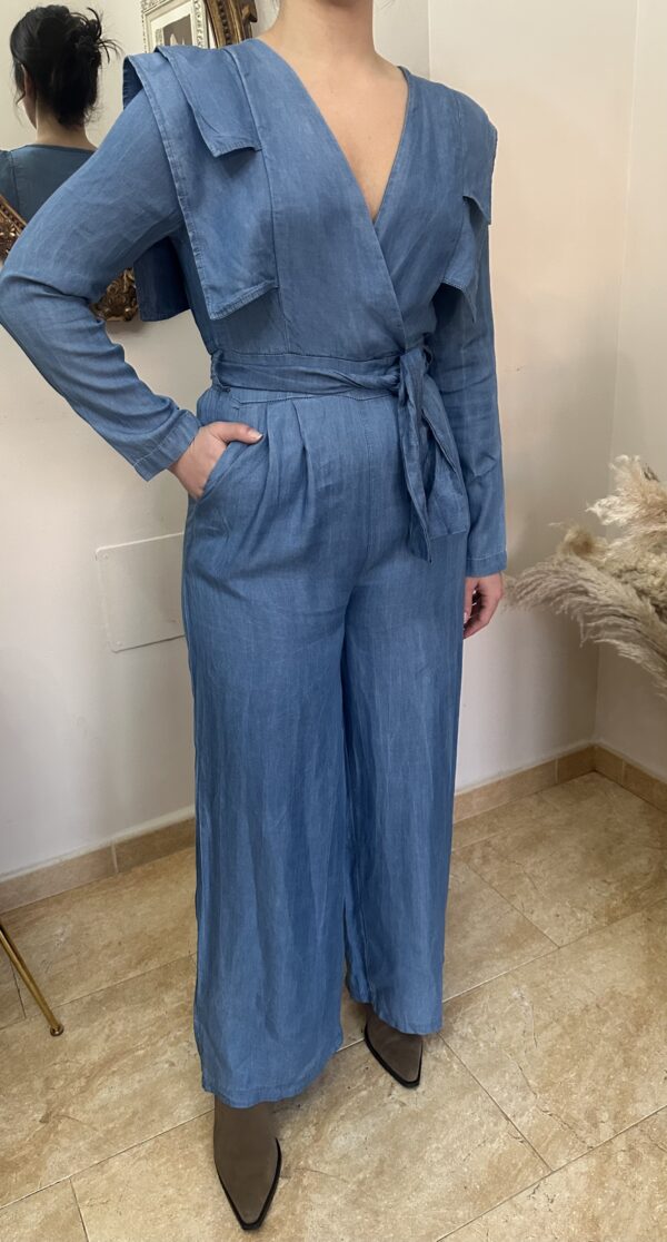 Mono Denim Azul Detalle Hombros - Imagen 3