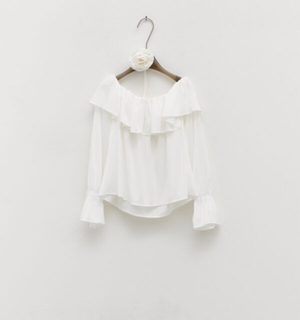 Blusa Romántica Con Flor - Imagen 4