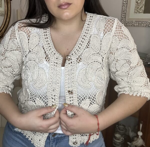 Rebeca Crochet Beige - Imagen 4