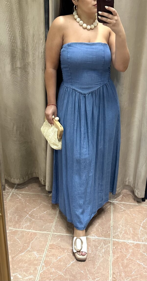 Vestido Denim palabra de honor