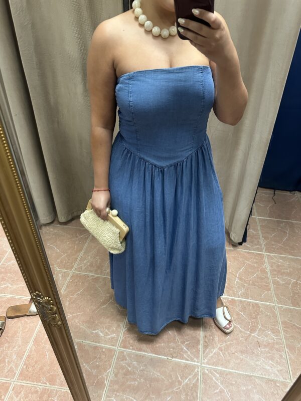 Vestido Denim palabra de honor - Imagen 2