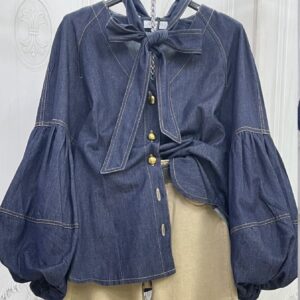 Camisa Vaquera Manga abullonada