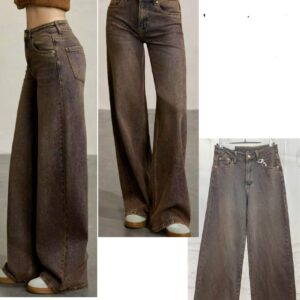 Jeans Wide Leg Marrón Lavado