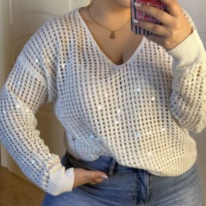 Jersey Calado de Hilo Con Lentejuelas