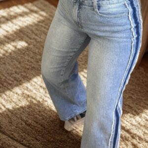 Vaquero Wide Leg Desflecado Lateral